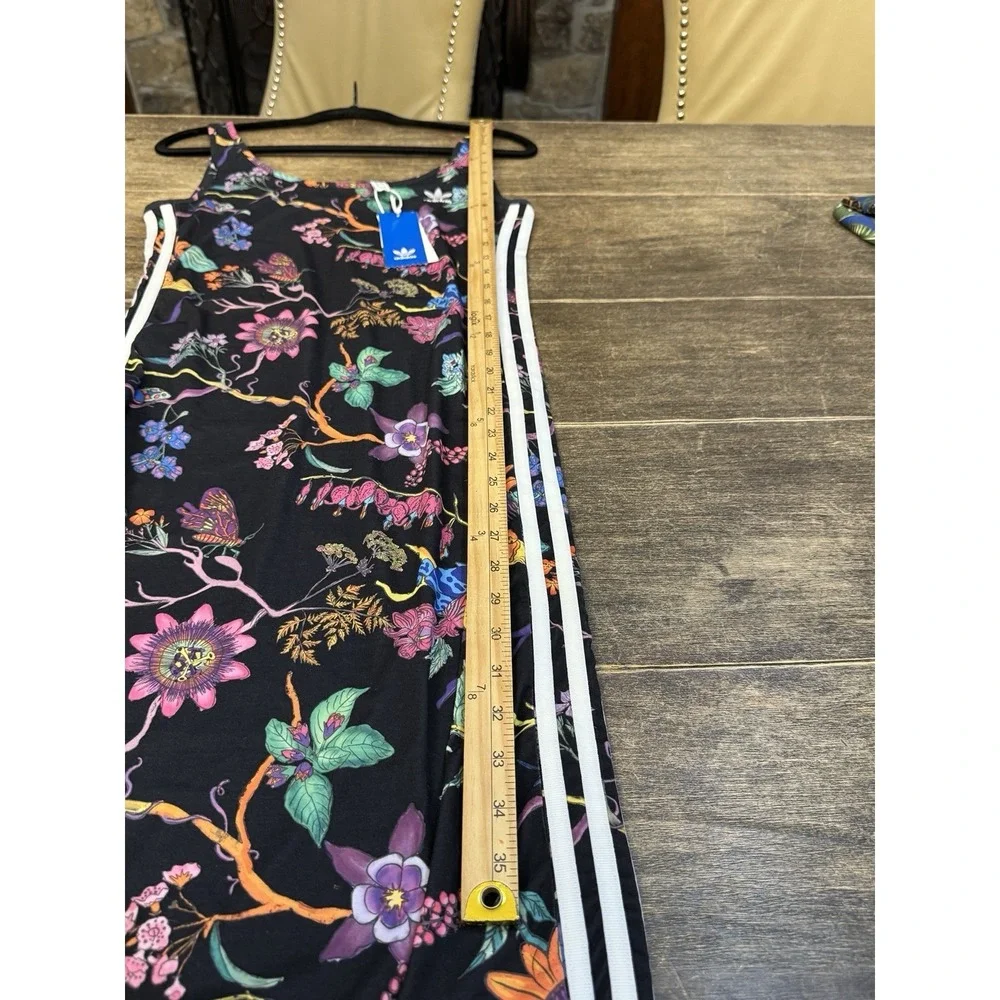 Adidas Originals "Poisonous Garden" floral print tank dress Size Medium Bodycon - Picture 10 of 13